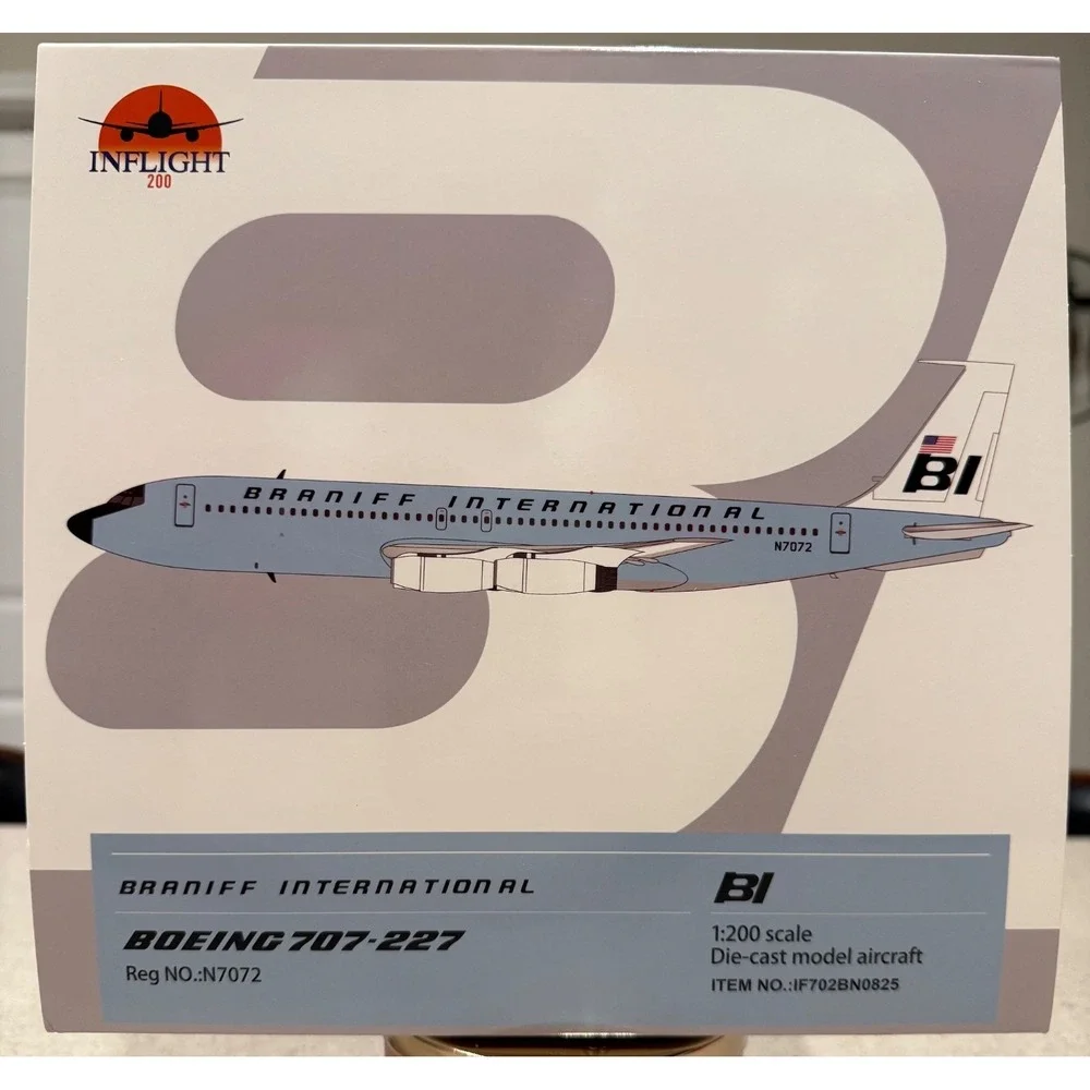 BRANIFF/B707 SUPERJET/N7072/LIGHT SKY BLUE/INFLIGHT/IF702BN0825/1:200/NEW/